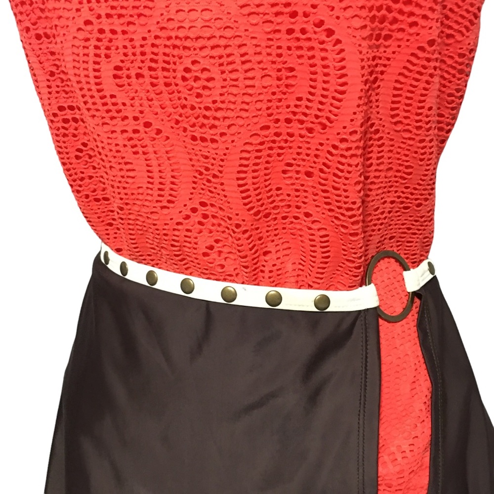 The Collection Swim skirt cover up Brown embellished copper Med EUC
